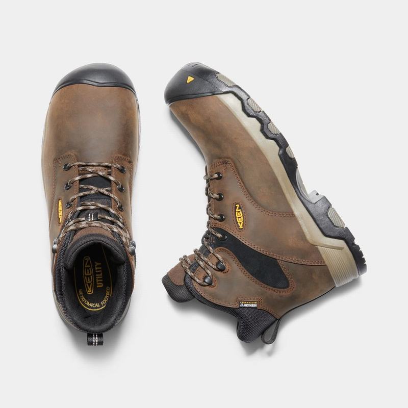 Keen Rockford 6" Waterproof Composite Toe Mens Work Boots Brown/Black Online (3248-PMWDE)